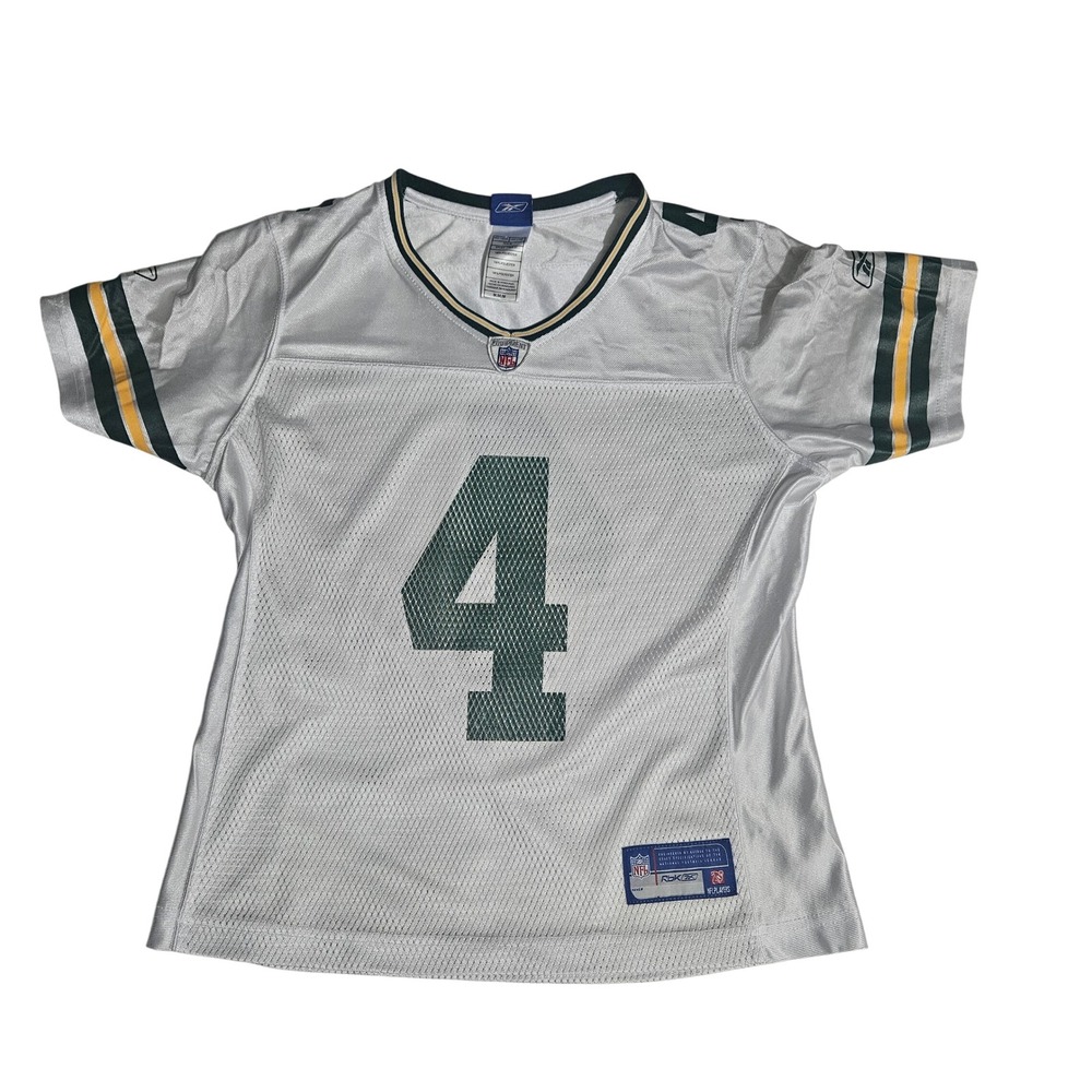 Reebok Brett Favre Green Bay Packers NFL Jersey White Womens Medium 7165W 07